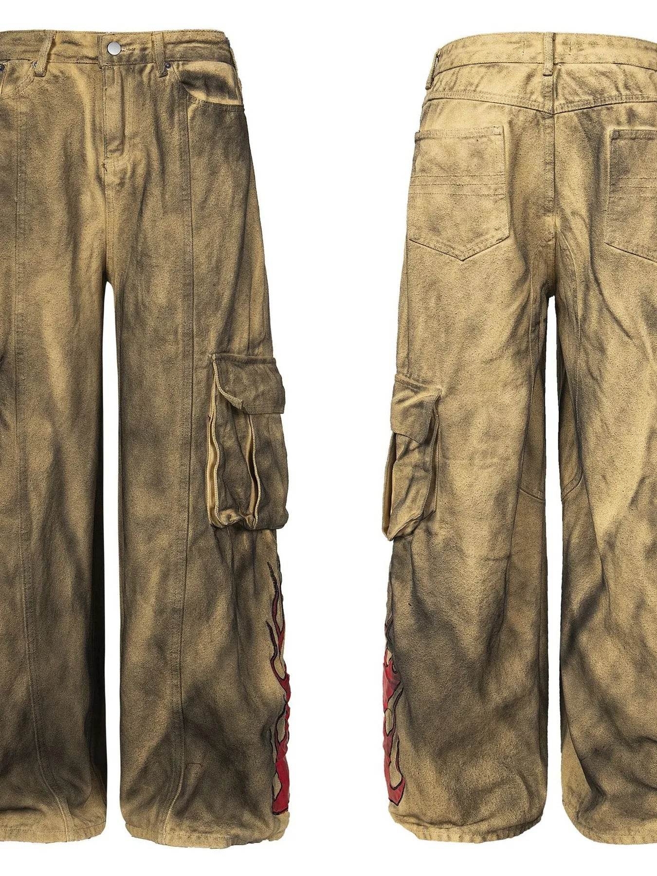 Men's Cargo Wide Leg Denim Jeans - Ultim8 Designs 4 U