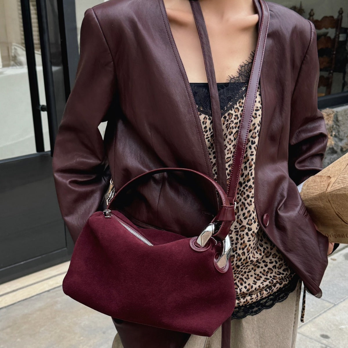 Handbags - Crossbody - Leather Frosted Suede Niche Design