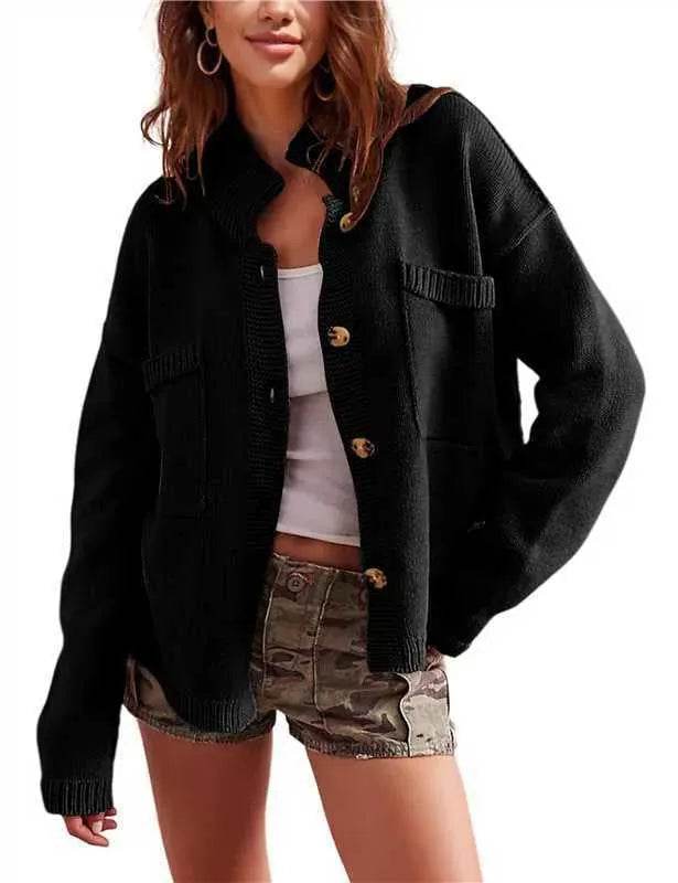 Ribbed Hem Button Up Cardigan - Ultim8 Designs 4 U