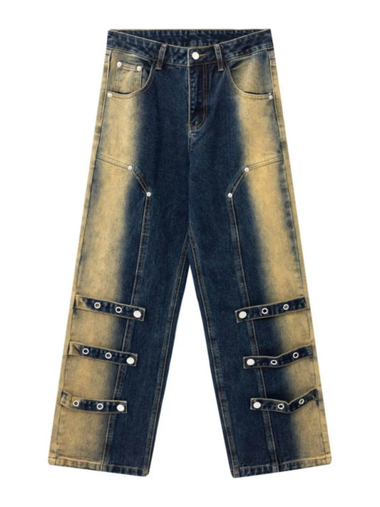 Men's Contrast Wide Leg Jeans - Ultim8 Designs 4 U