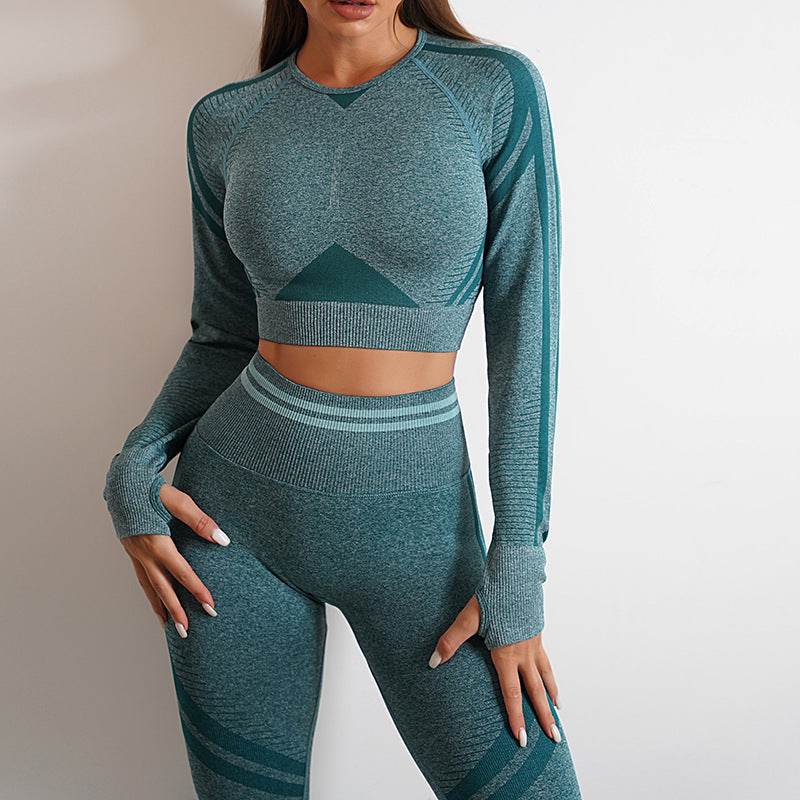 Seamless Yoga Pants Sports Gym Fitness Leggings Or Long Sleeve Tops Outfits Butt Lifting Slim Workout Sportswear Clothing - Ultim8 Designs 4 U