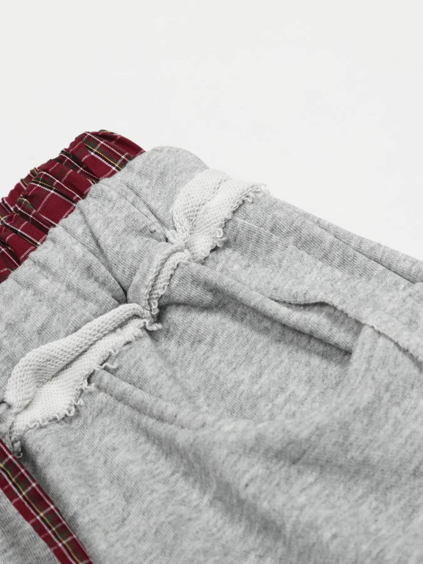 Men's Classic Wide-Leg Sweatpants with Plaid Waistband - Ultim8 Designs 4 U