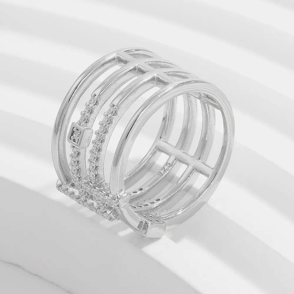 925 Sterling Silver Inlaid Zircon Ring - Ultim8 Designs 4 U