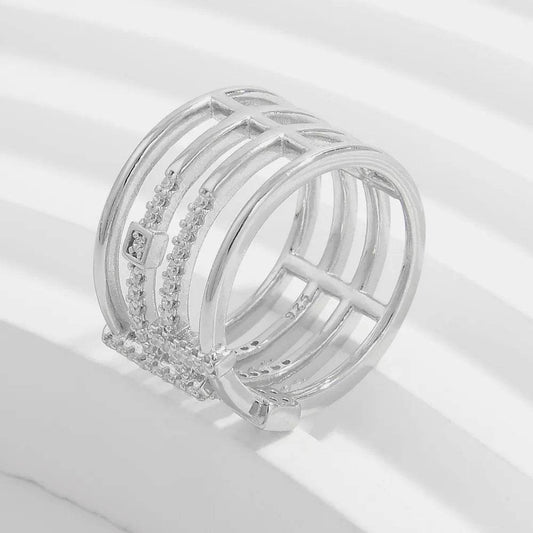 925 Sterling Silver Inlaid Zircon Ring - Ultim8 Designs 4 U