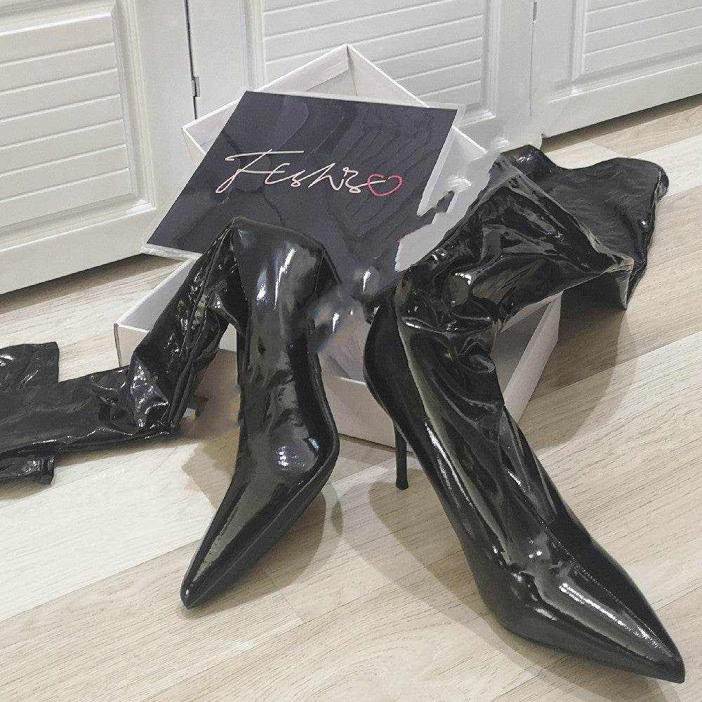 Women's Shoes In Glossy Mirror Patent Leather - Ultim8 Designs 4 U