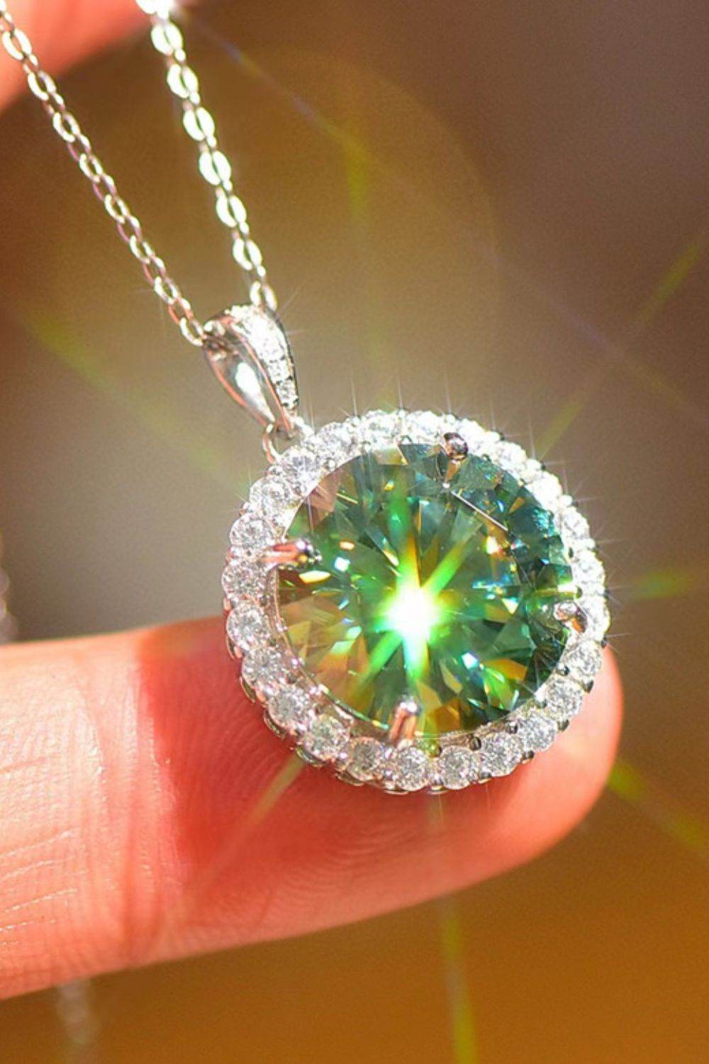 10 Carat Moissanite Pendant Platinum-Plated Necklace - Ultim8 Designs 4 U