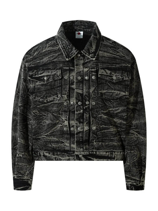 Men's Washed Button Up Denim Jacket - Ultim8 Designs 4 U