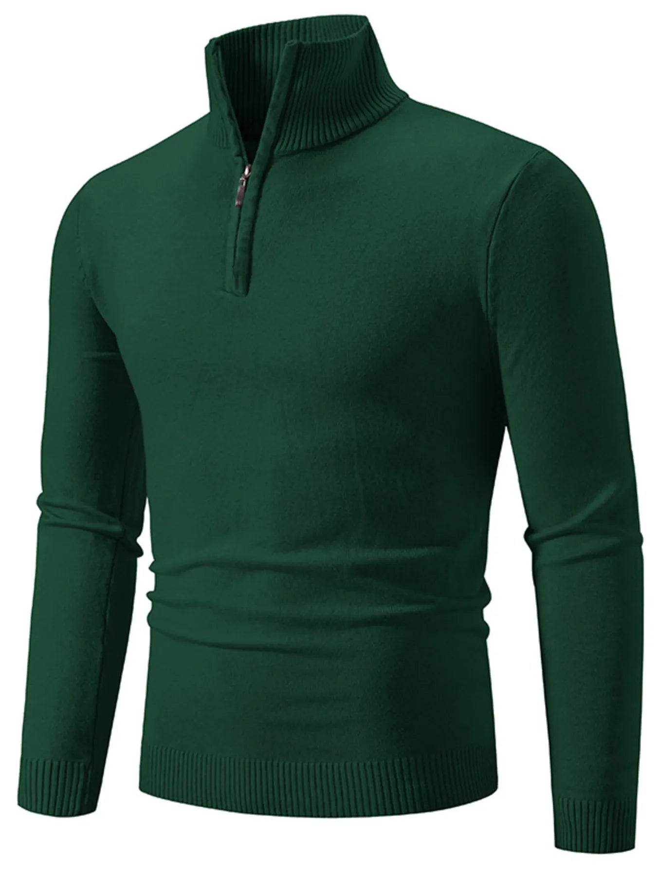 Men's Plus Size Quarter-Zip Turtleneck Sweater - Ultim8 Designs 4 U