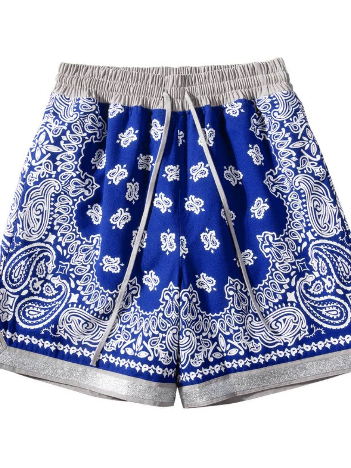 Men's Drawstring Printed Shorts with Pockets - Ultim8 Designs 4 U