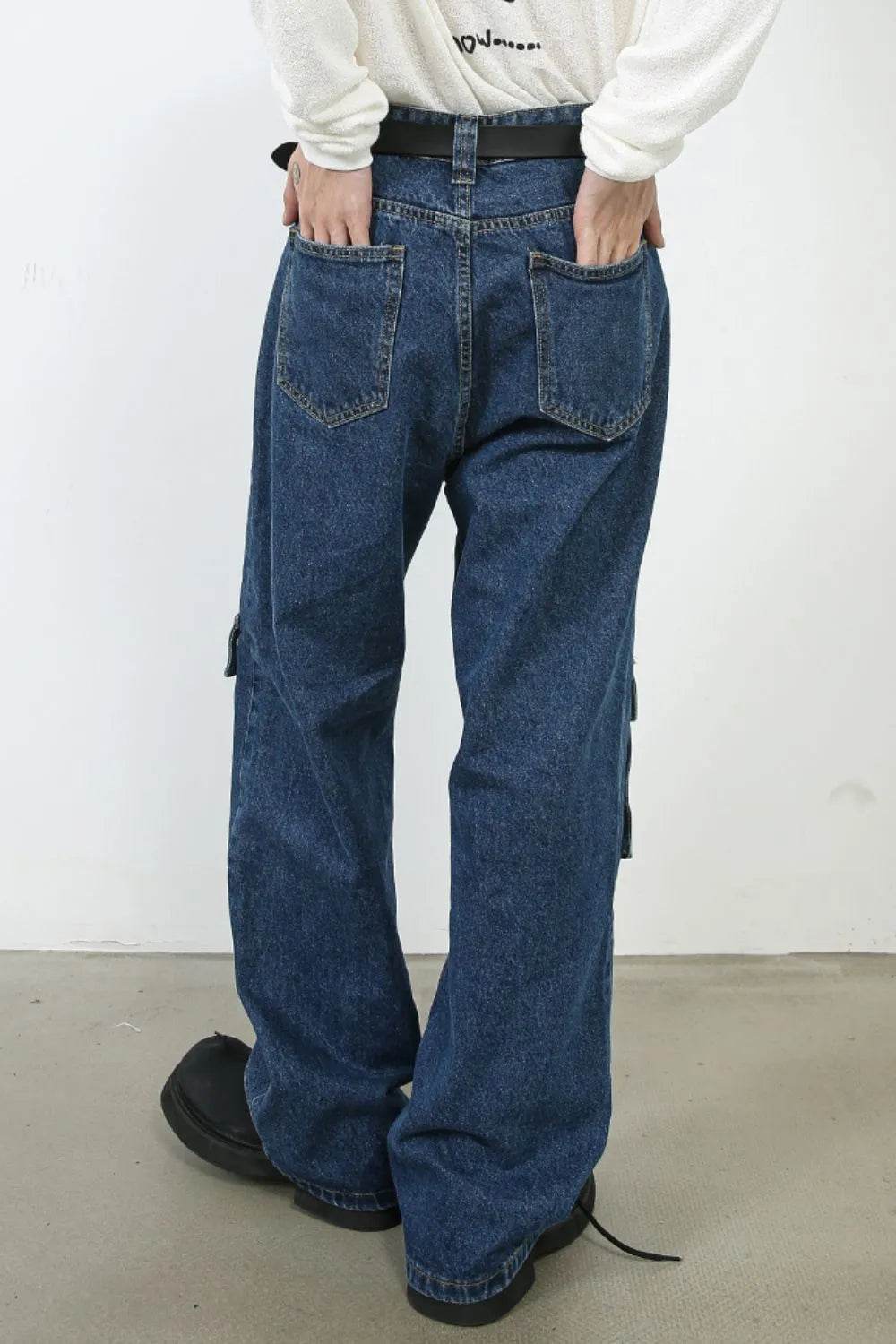 Men's Mid Rise Jeans with Cargo Pockets - Ultim8 Designs 4 U