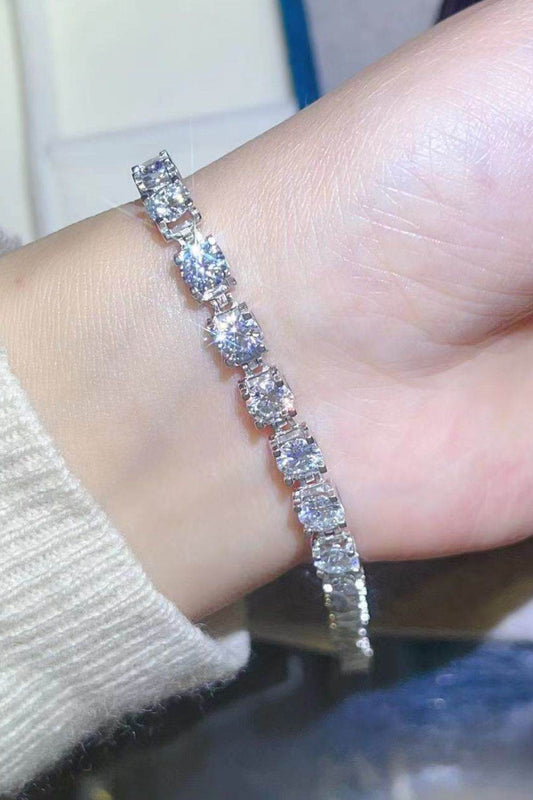 10 Carat Moissanite Platinum-Plated Bracelet - Ultim8 Designs 4 U