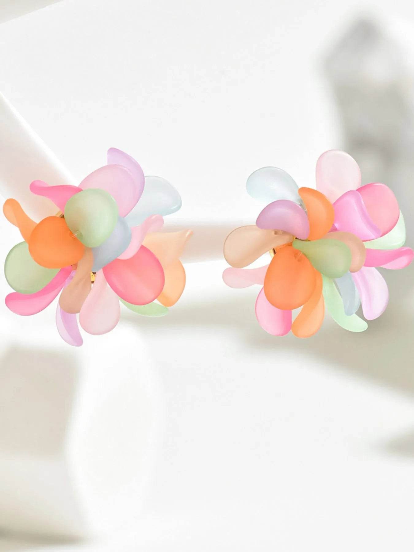 Acrylic Colorful Flower Stud Earrings - Ultim8 Designs 4 U