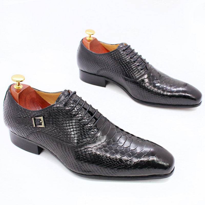 Men's Leather Snake Print Leather Shoes Business Dress Shoes - Ultim8 Designs 4 U