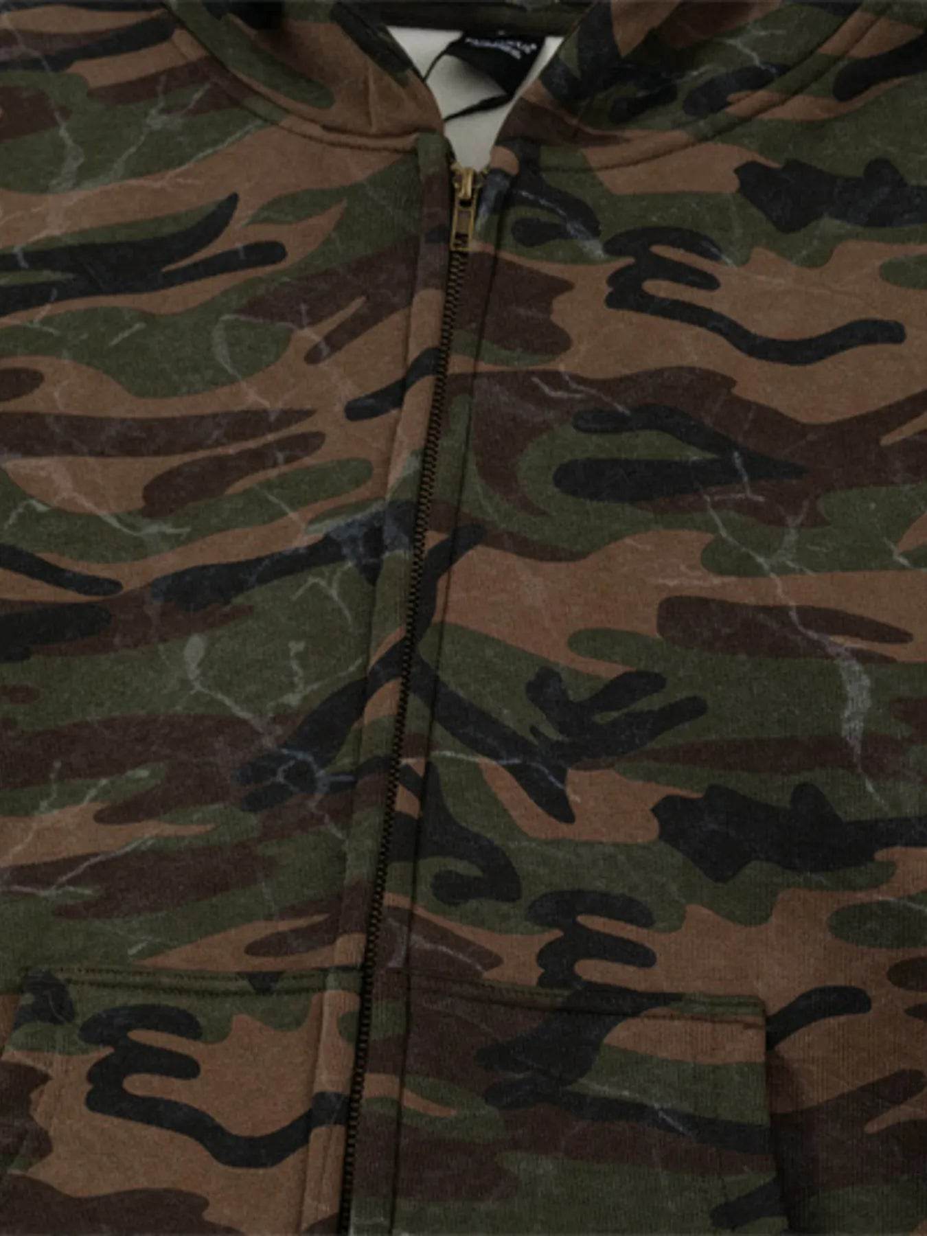 Men's Camouflage Print Zip-Up Hoodie - Ultim8 Designs 4 U