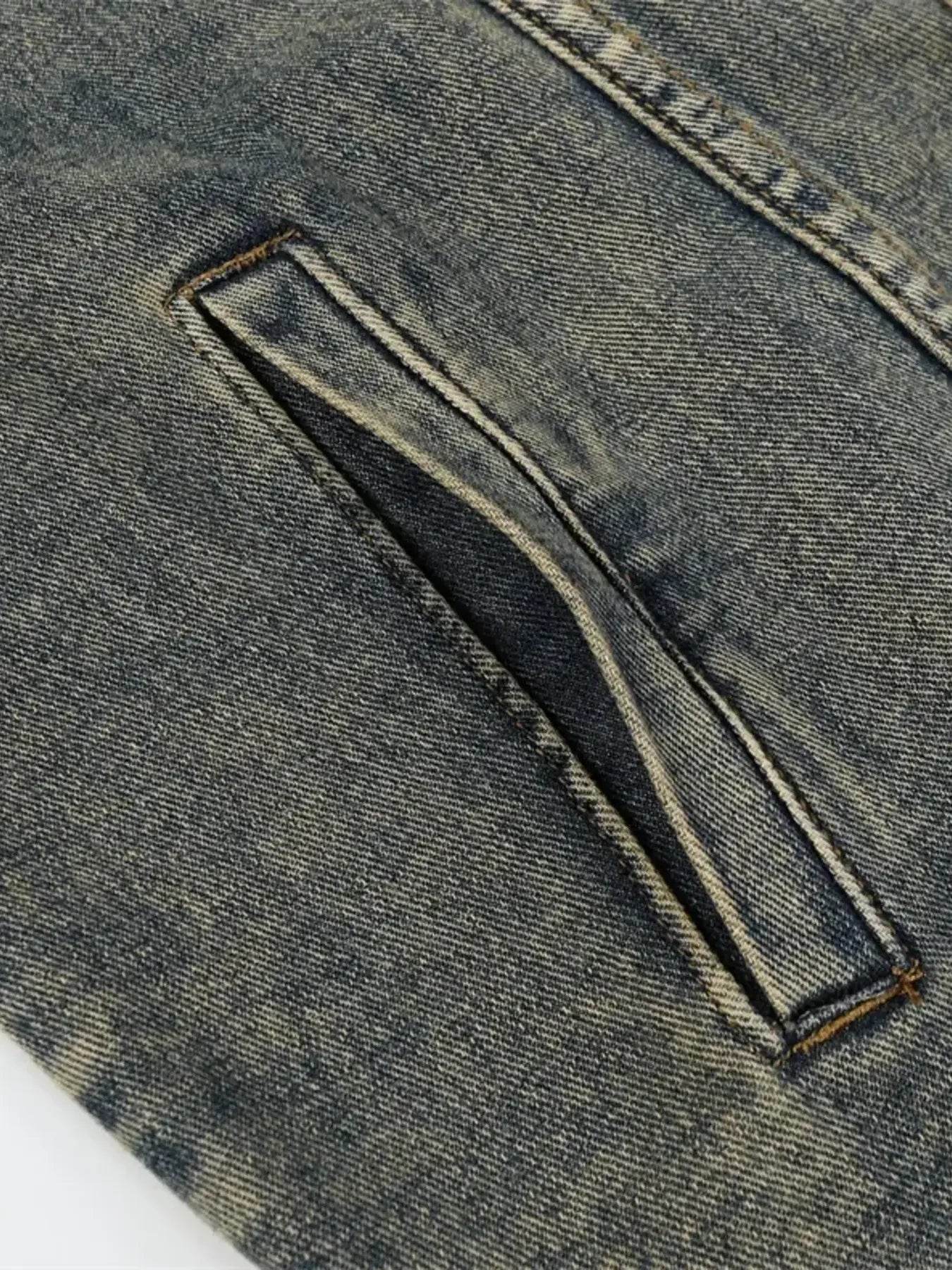 Men's Plus Size Zip Up Long Sleeve Denim Jacket - Ultim8 Designs 4 U