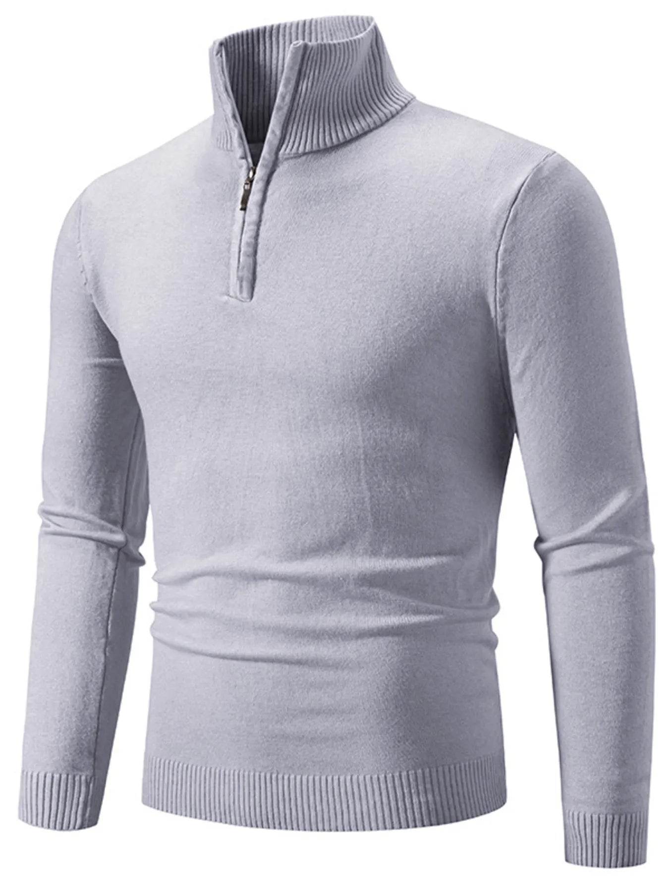 Men's Plus Size Quarter-Zip Turtleneck Sweater - Ultim8 Designs 4 U