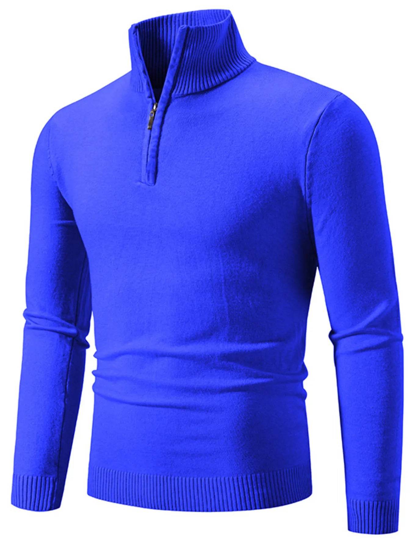 Men's Plus Size Quarter-Zip Turtleneck Sweater - Ultim8 Designs 4 U