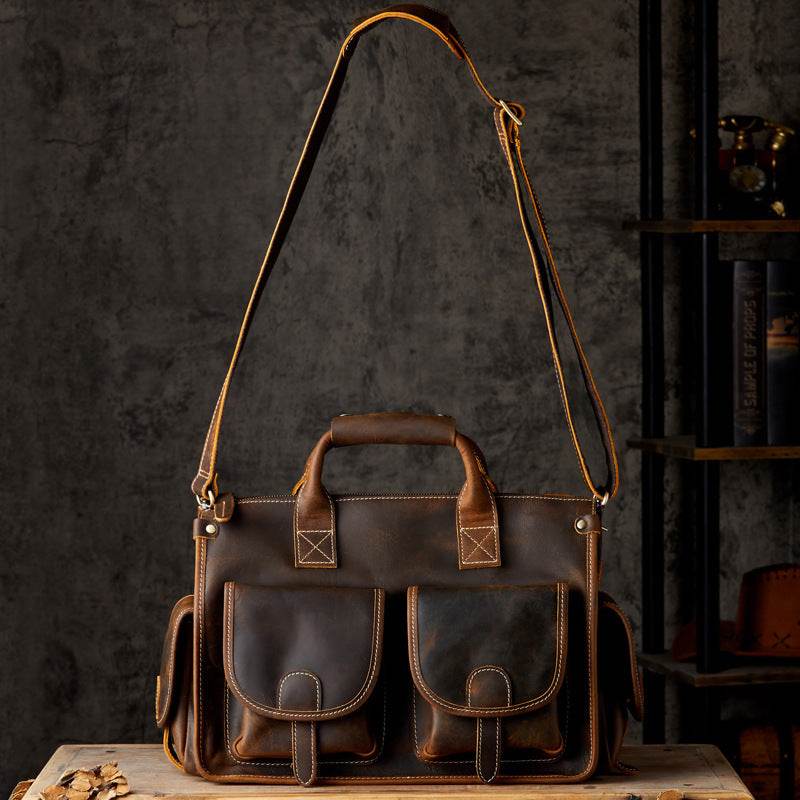 Men's Fashion Personality Leather Postman Handbag - Ultim8 Designs 4 U
