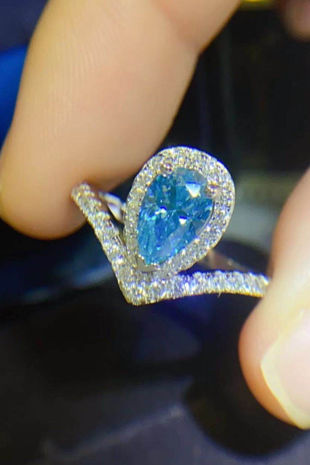 1 Carat Pear Shape Moissanite Heart Ring - Ultim8 Designs 4 U