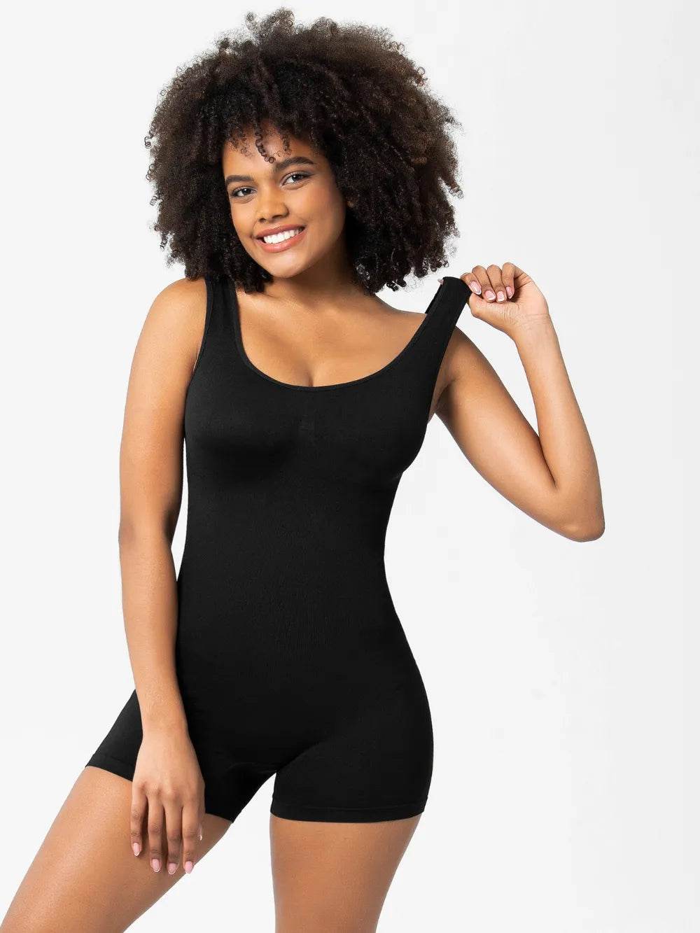 Scoop Neck Wide Strap Shaping Romper - Ultim8 Designs 4 U
