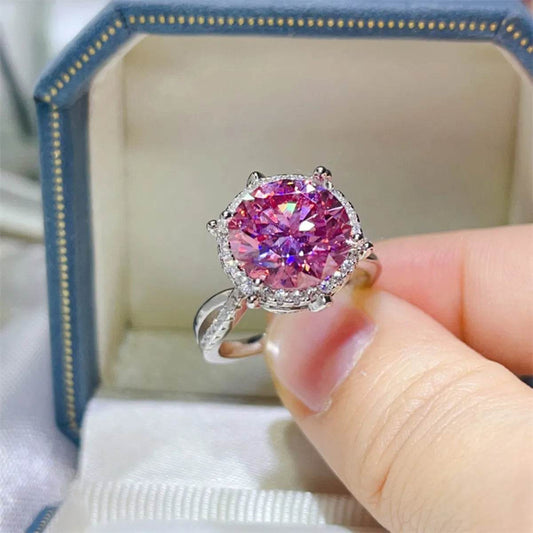 5 Carat Moissanite Halo Engagement Ring - Ultim8 Designs 4 U