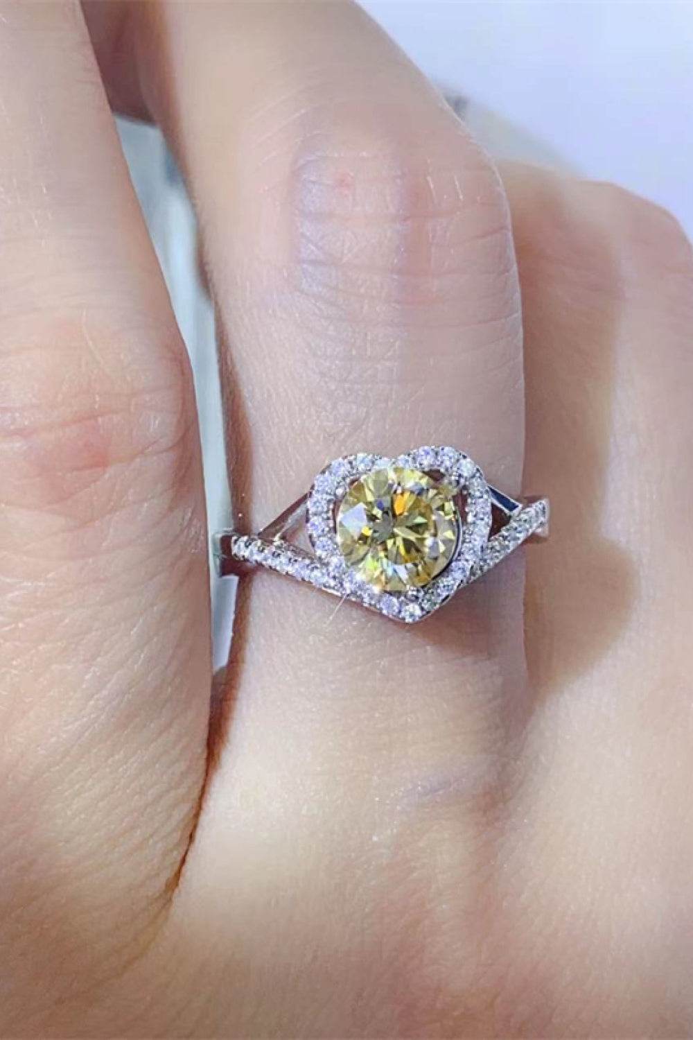 Adored 1 Carat Moissanite 925 Sterling Silver Heart Ring - Ultim8 Designs 4 U