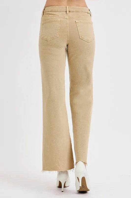 RISEN Full Size Raw Hem Wide Leg Jeans Plus Size - Ultim8 Designs 4 U