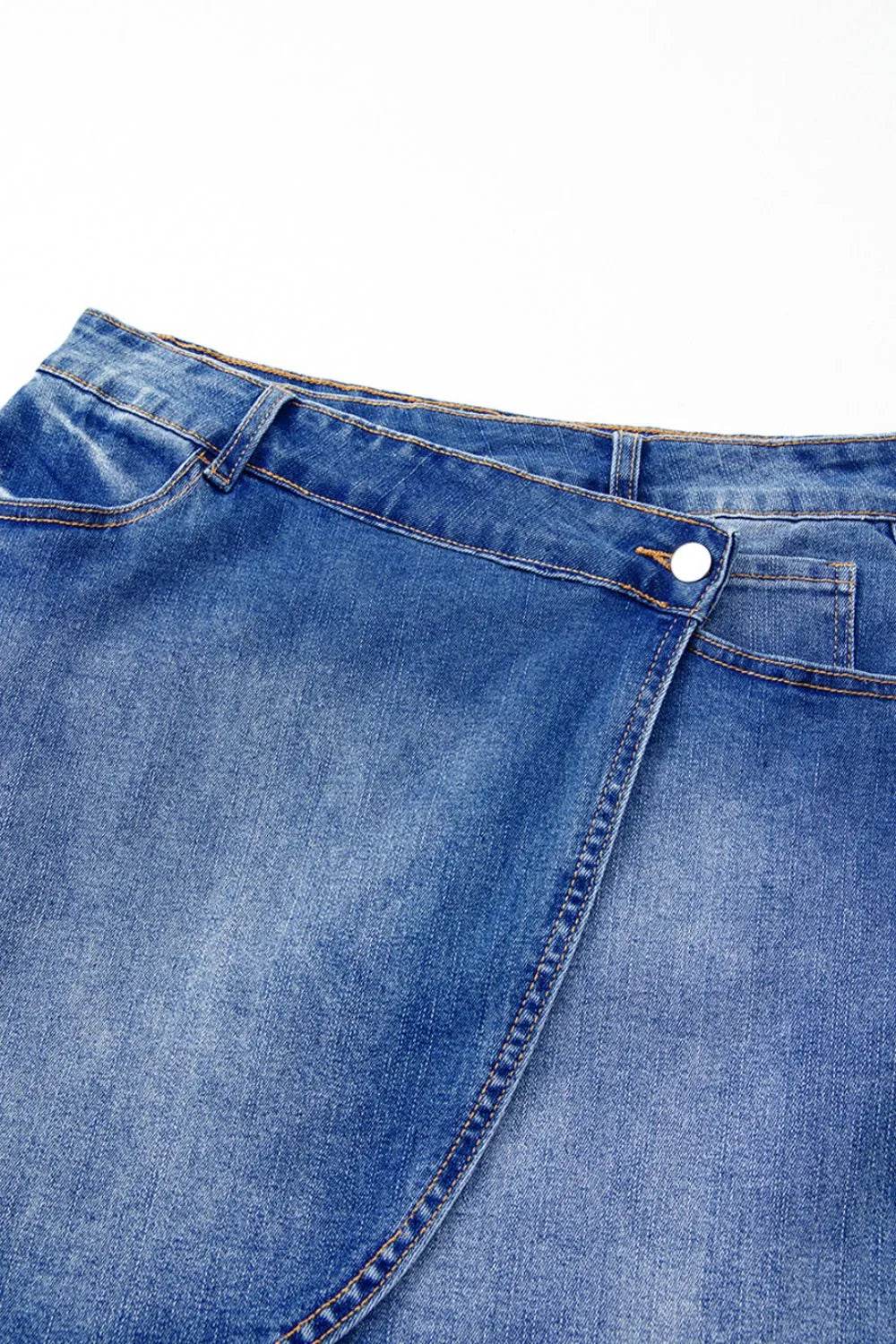 Wrapped Crossed Waist Denim Mini Skirt - Ultim8 Designs 4 U