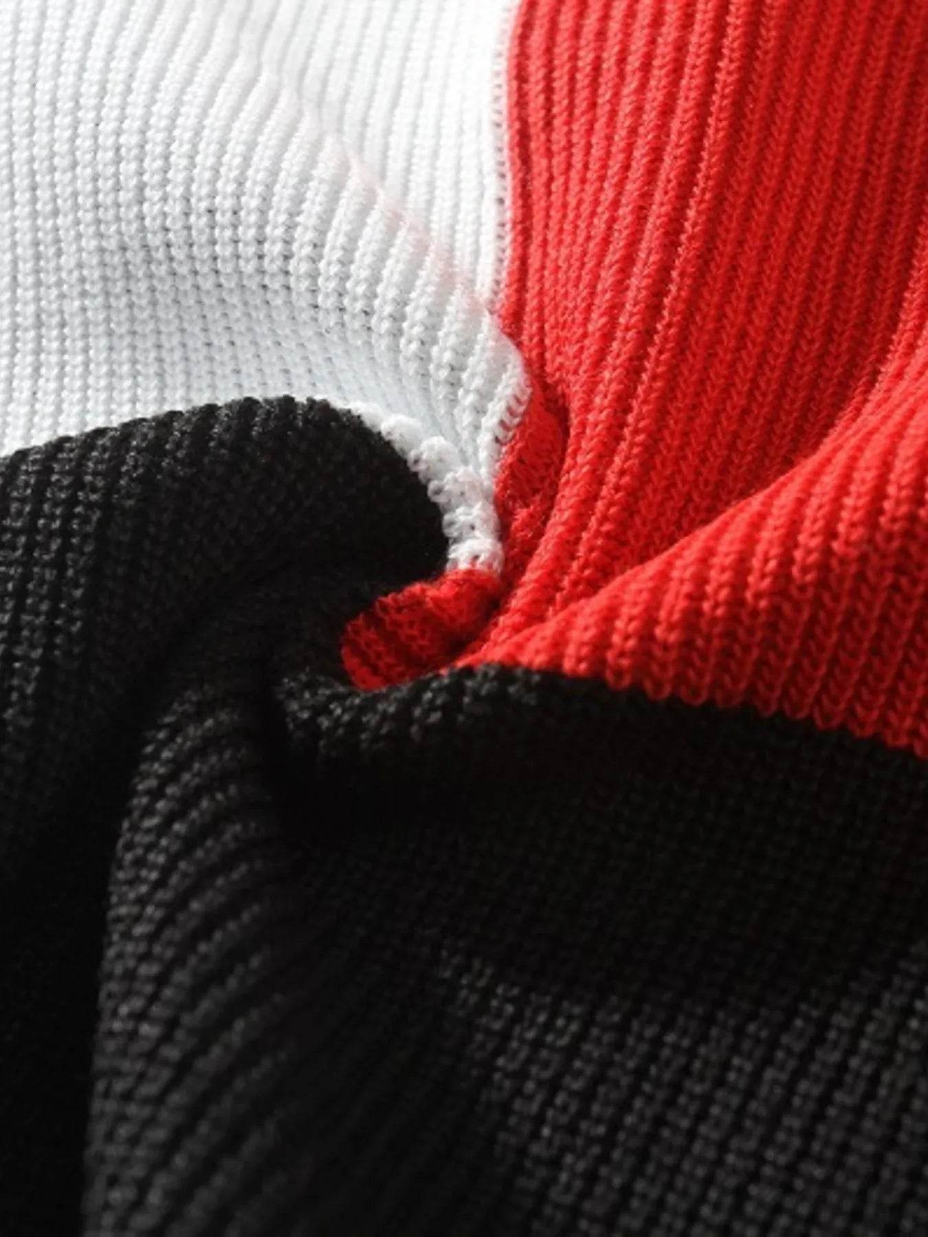 Men's Plus Size Color Block Round Neck Sweater - Ultim8 Designs 4 U