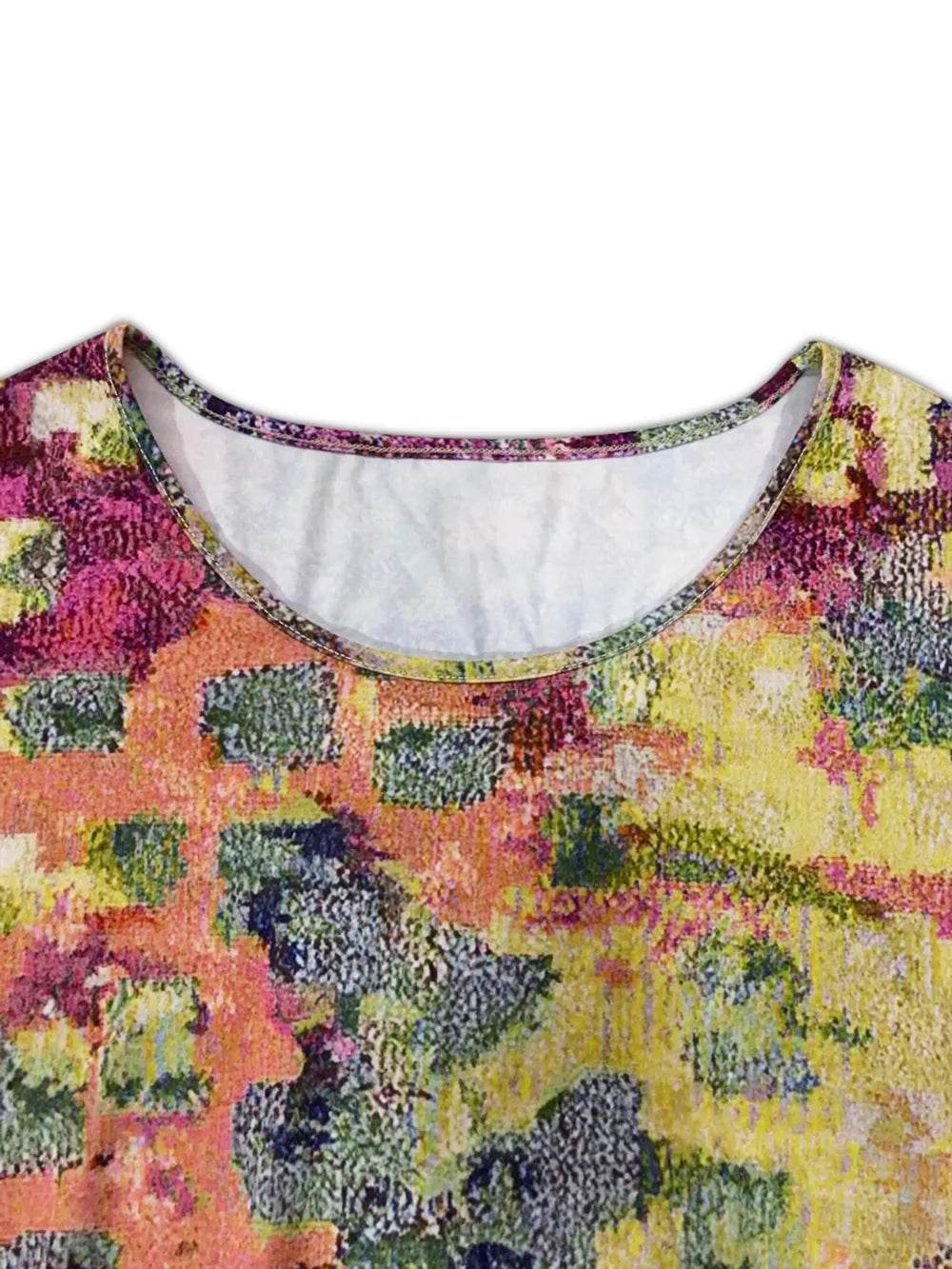 Plus Size Printed Round Neck Long Sleeve Dress - Ultim8 Designs 4 U