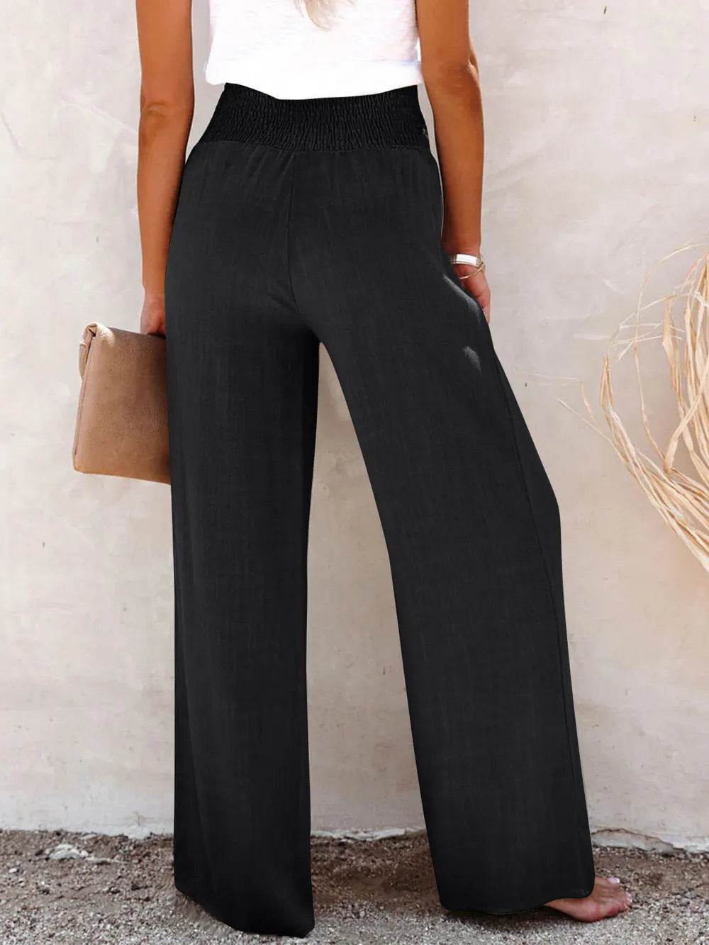 Full Size Decorative Button High Waist Pants - Ultim8 Designs 4 U