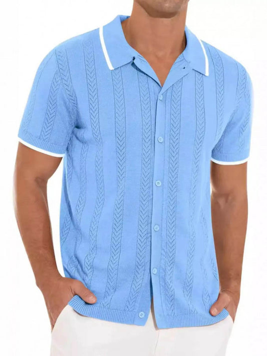 Men's Button Down Contrast Trim Shirt Plus Size - Ultim8 Designs 4 U