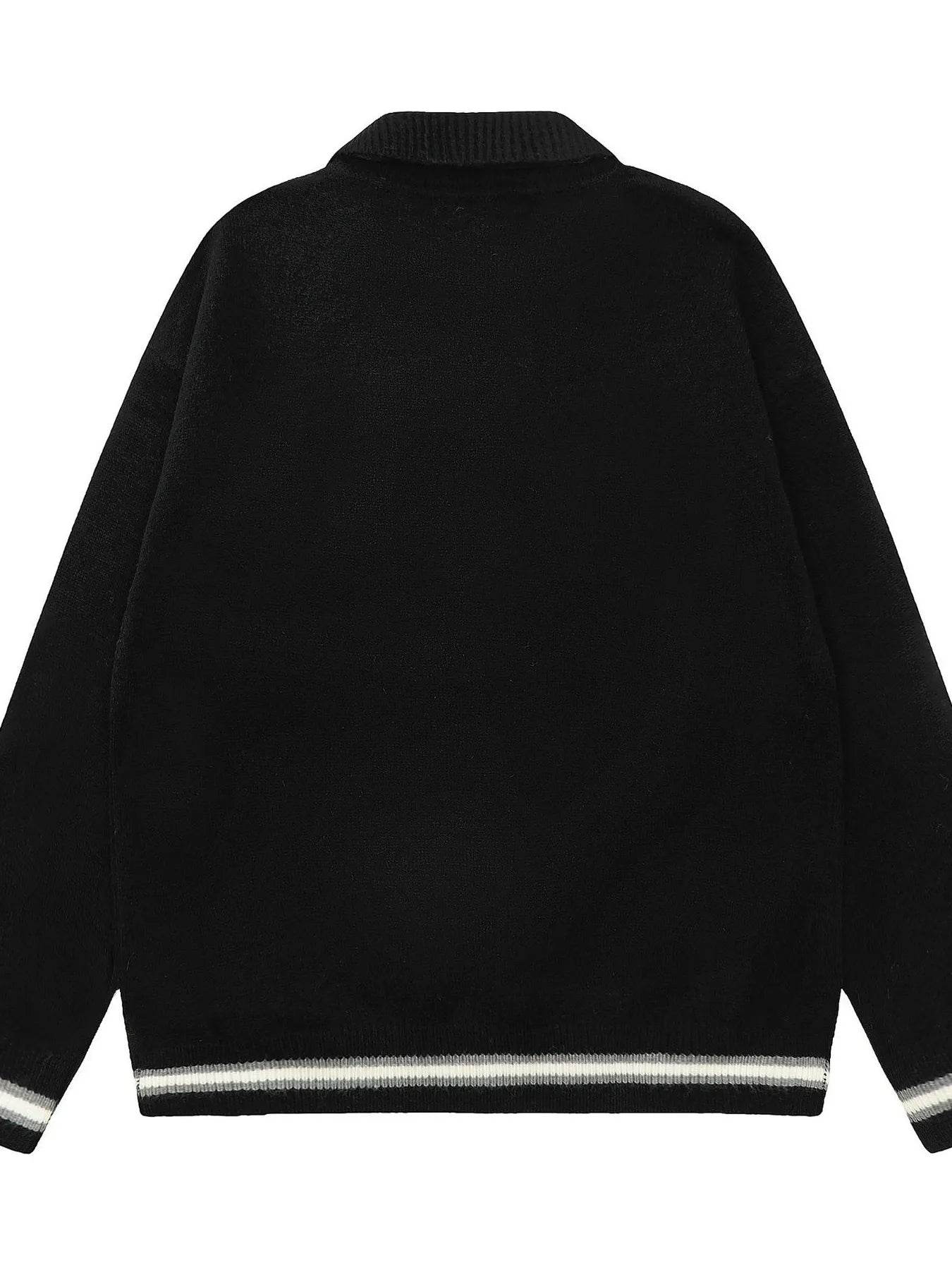 Men's Striped Contrast Long Sleeve Sweater - Ultim8 Designs 4 U