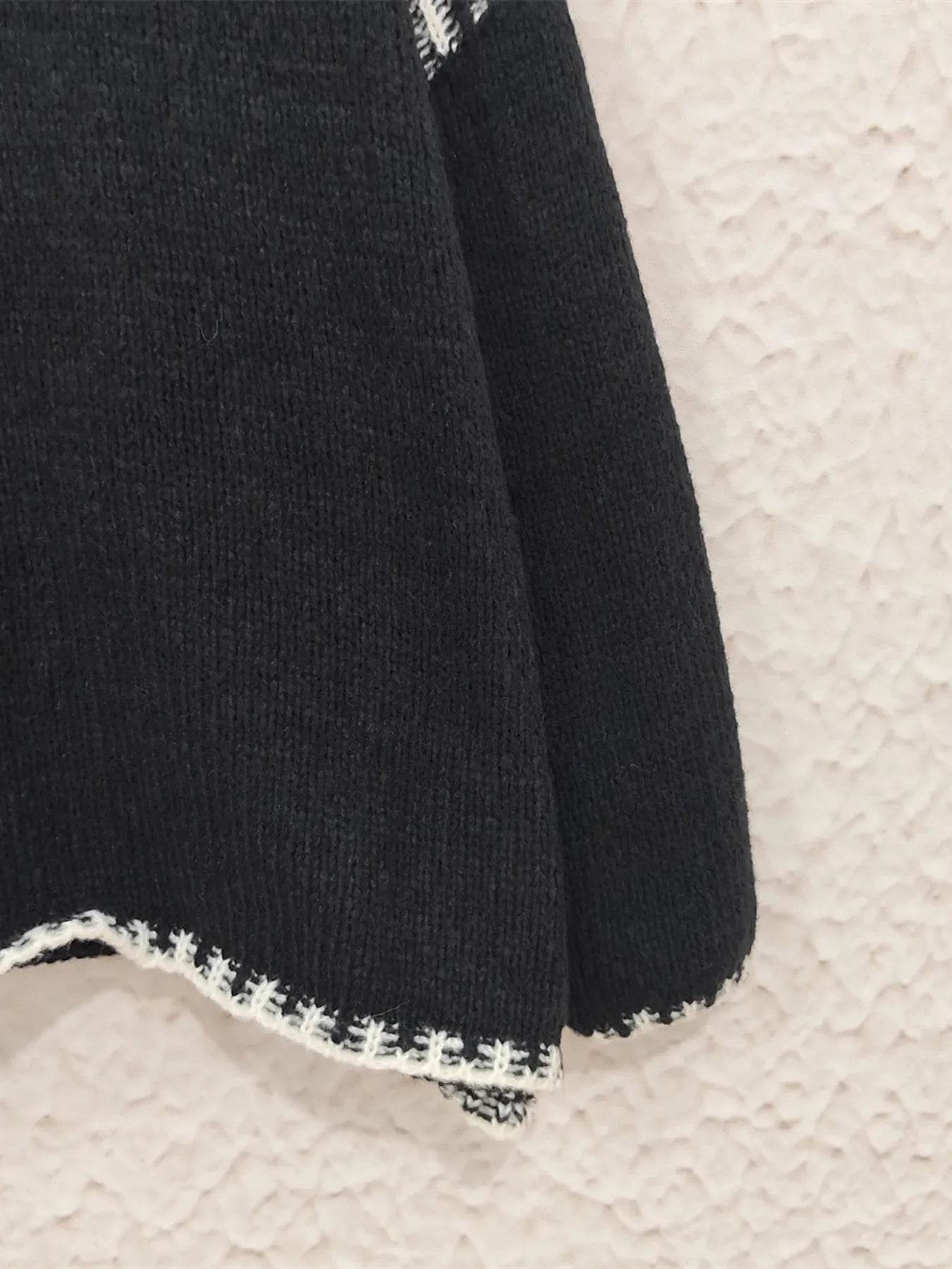 Contrast Trim Oversized Sweater - Ultim8 Designs 4 U
