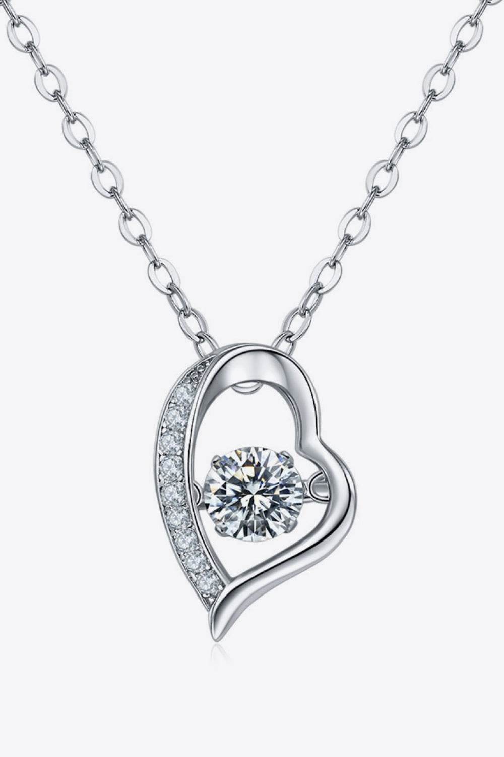925 Sterling Silver Moissanite Pendant Necklace - Ultim8 Designs 4 U