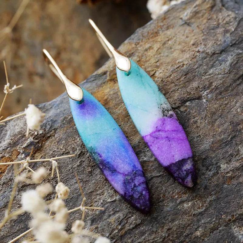 Copper Natural Stone Geometric Shape Earrings - Ultim8 Designs 4 U