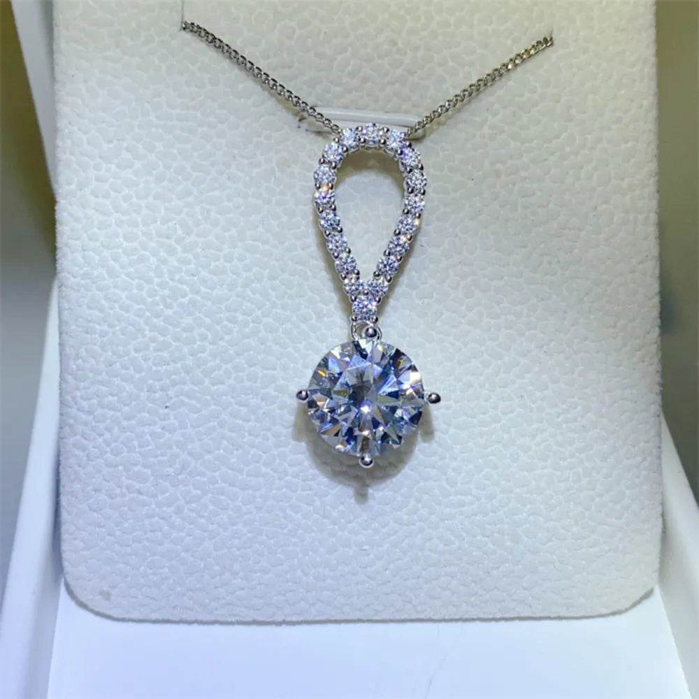 5 Carat Moissanite 925 Sterling Silver Teardrop Necklace - Ultim8 Designs 4 U