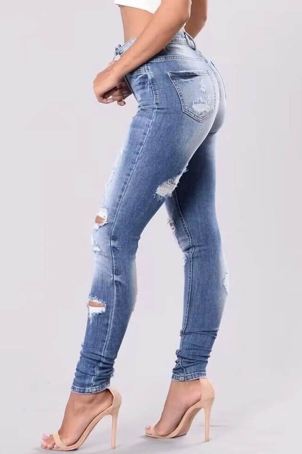Full Size Distressed Skinny Jeans Plus Size - Ultim8 Designs 4 U