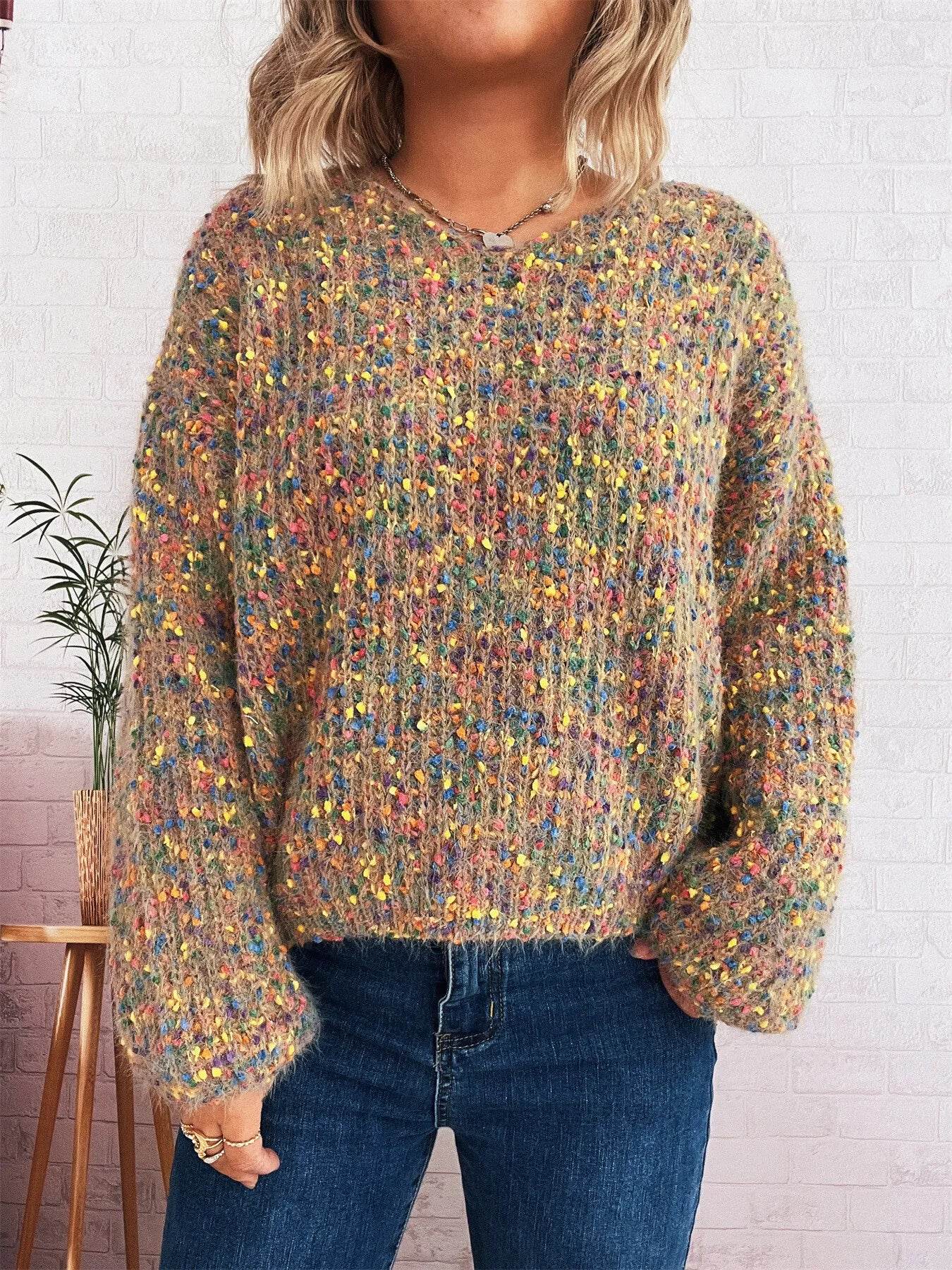 Colorful Long Sleeve Sweater - Ultim8 Designs 4 U