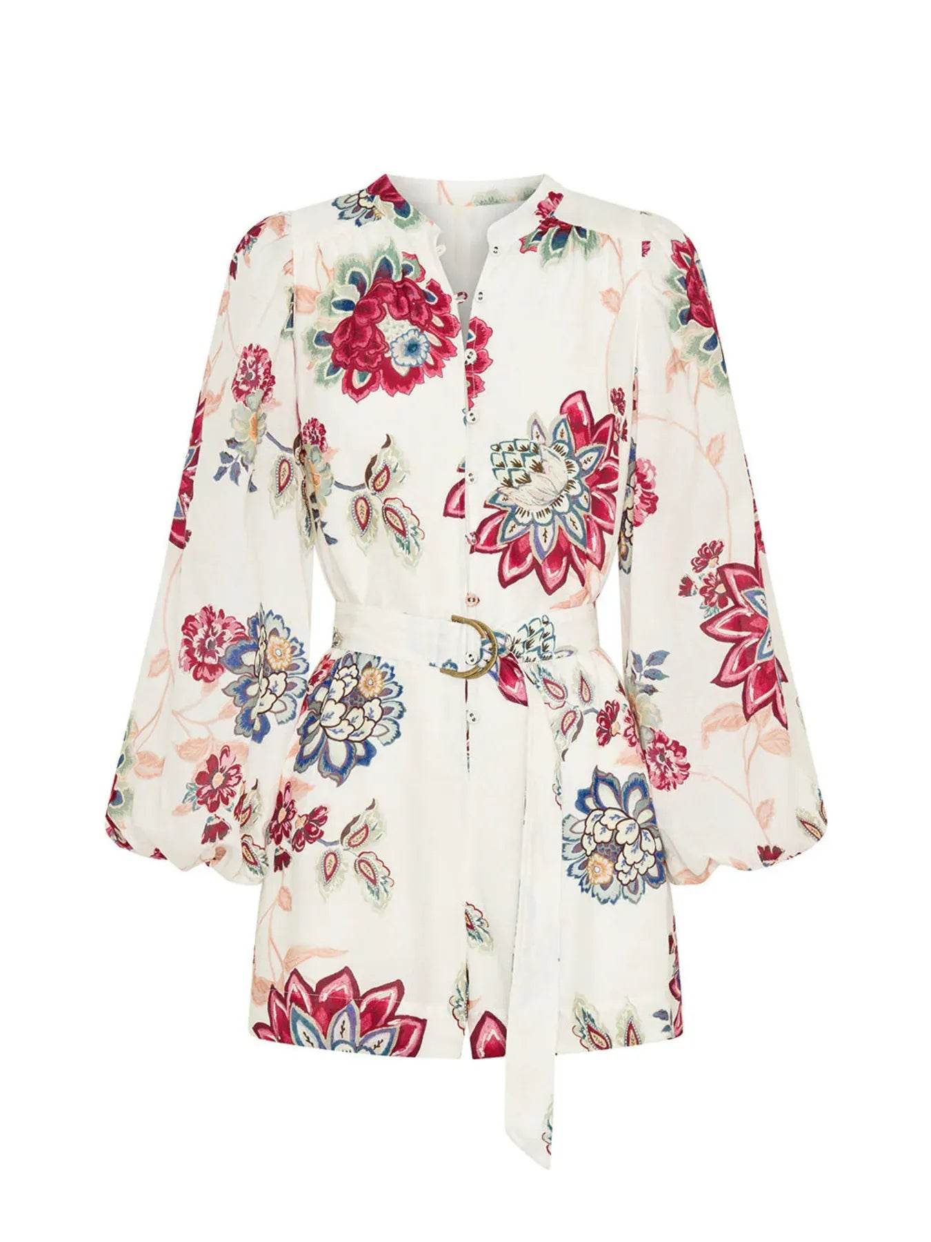 Floral Print Long Sleeve Romper - Ultim8 Designs 4 U