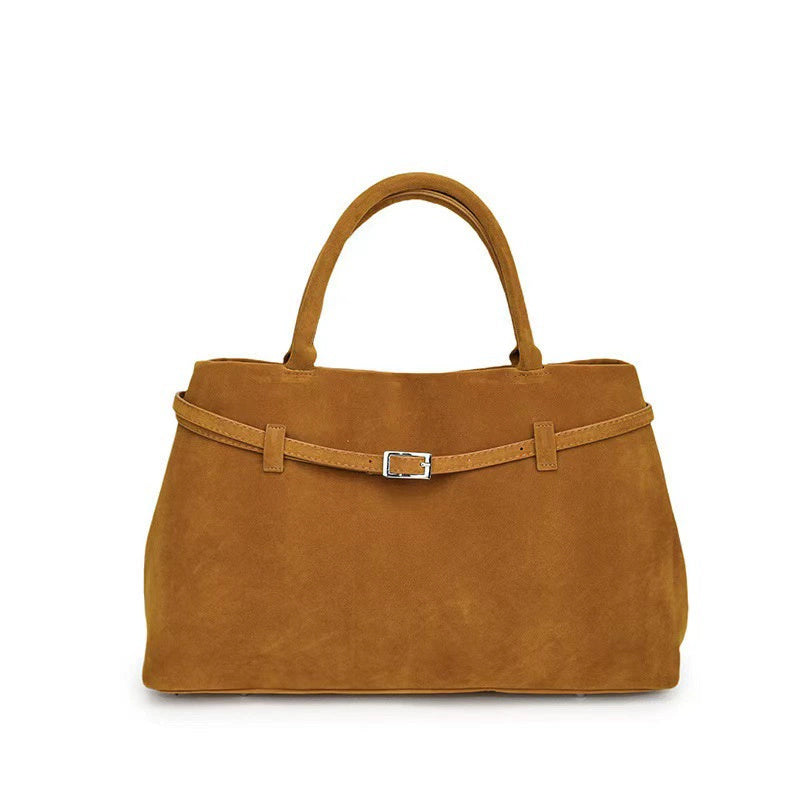 Handbags - Tote Bags - Faux Suede Brown Large Capacity Shoulder