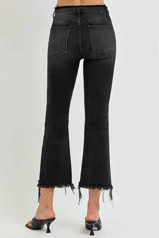 RISEN Full Size Raw Hem Cropped Flare Jeans Plus Size - Ultim8 Designs 4 U