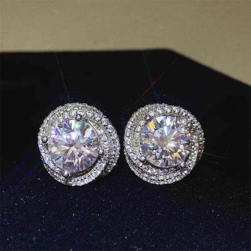 6 Carat Moissanite 925 Sterling Silver Earrings - Ultim8 Designs 4 U