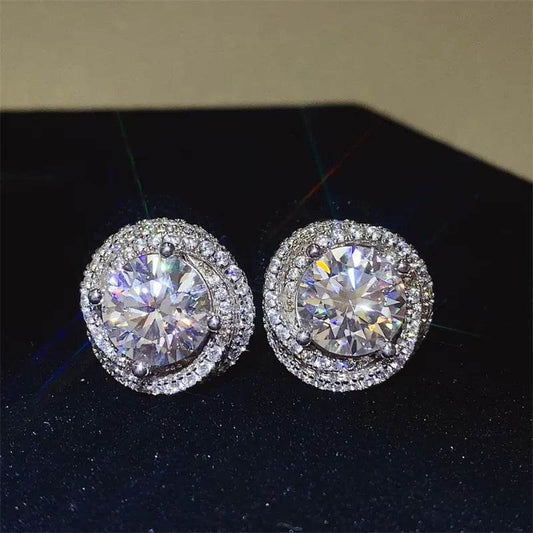 6 Carat Moissanite 925 Sterling Silver Earrings - Ultim8 Designs 4 U