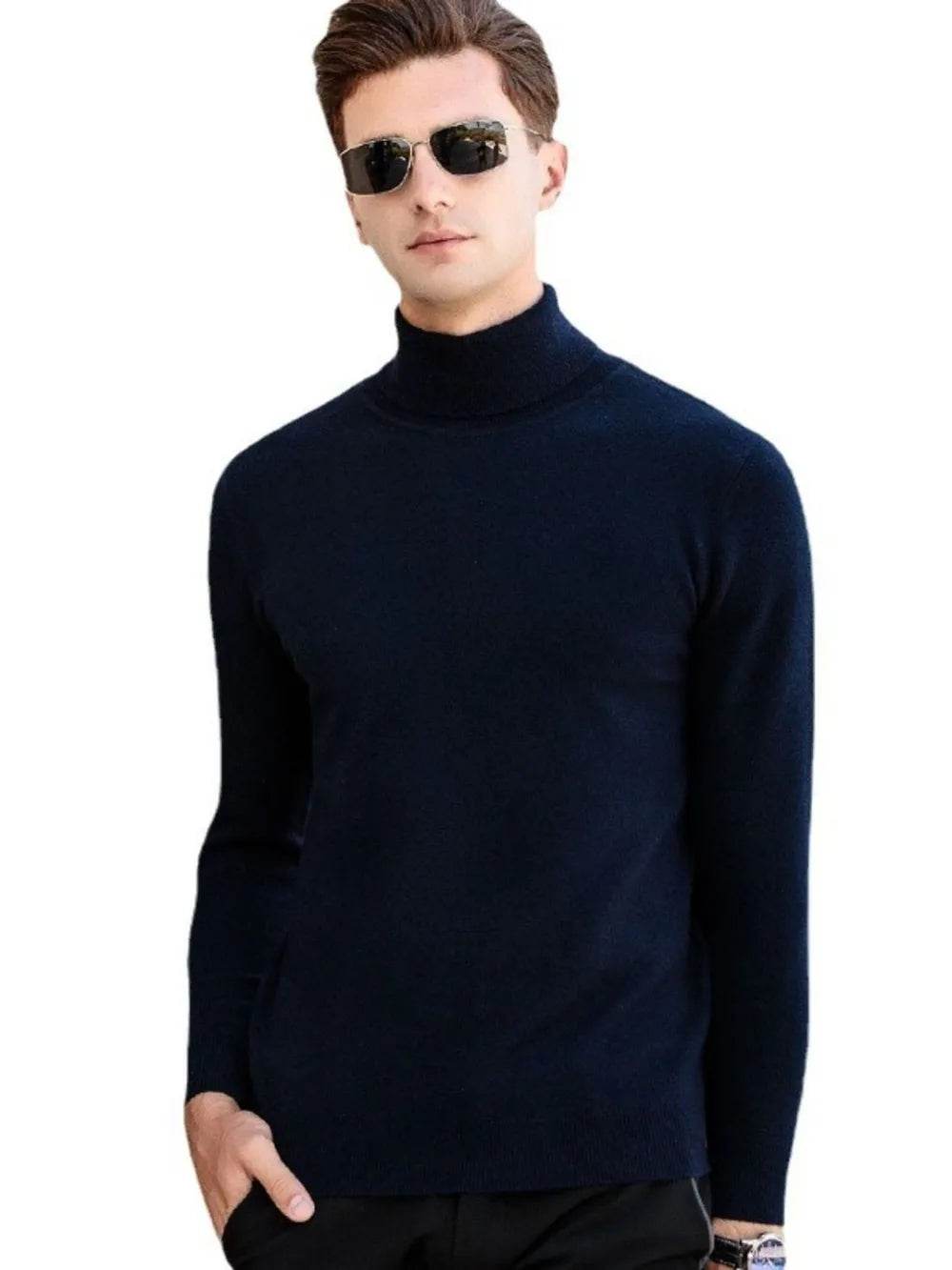 Men's Plus Size Turtleneck Long Sleeve Sweater - Ultim8 Designs 4 U
