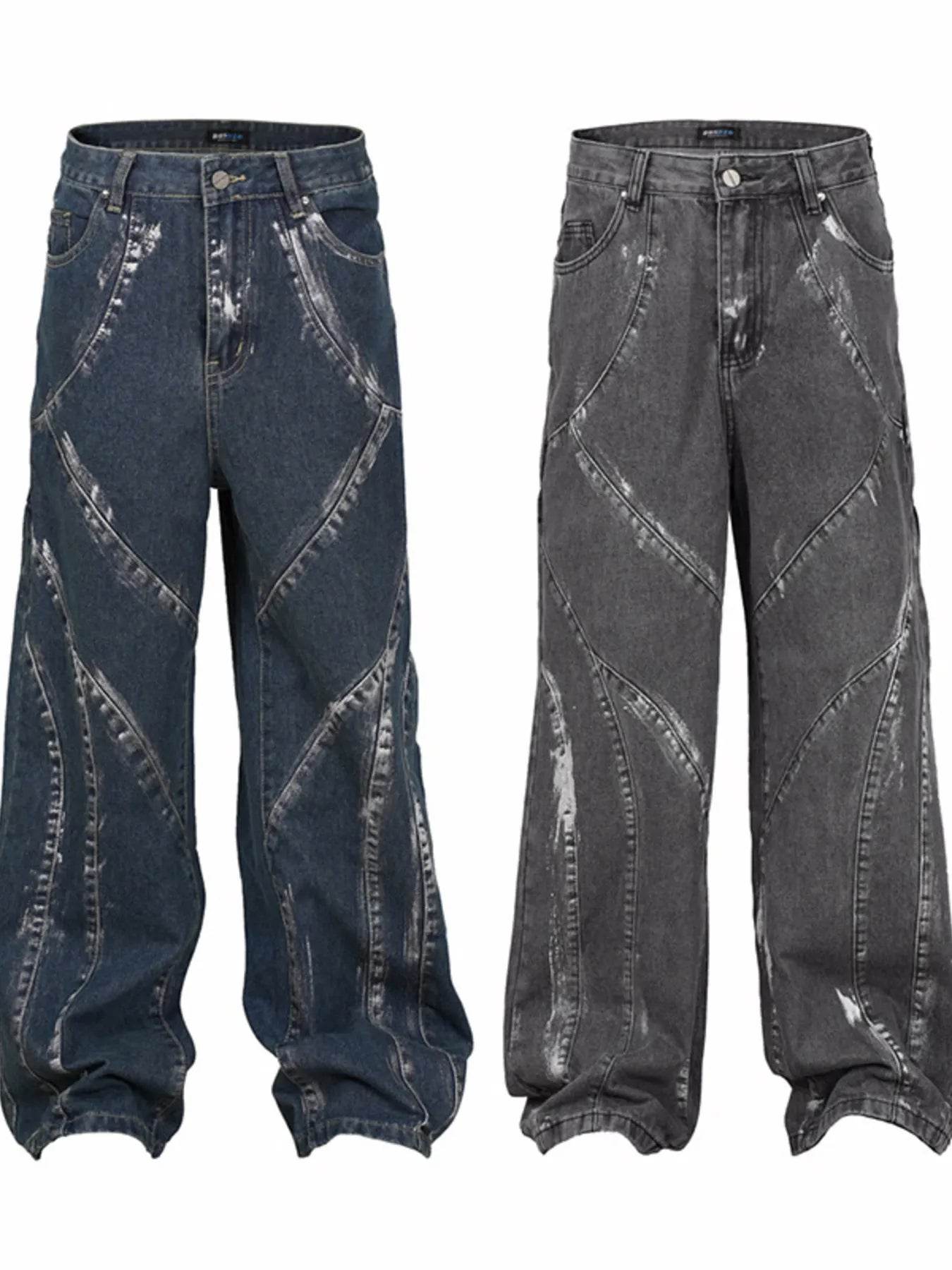 Men's Wash Wide Leg Jeans - Ultim8 Designs 4 U