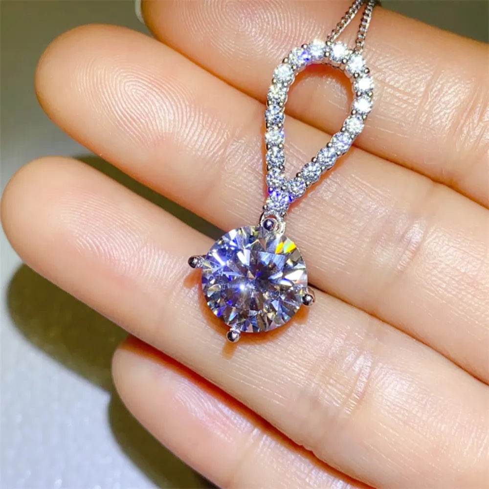 5 Carat Moissanite 925 Sterling Silver Teardrop Necklace - Ultim8 Designs 4 U
