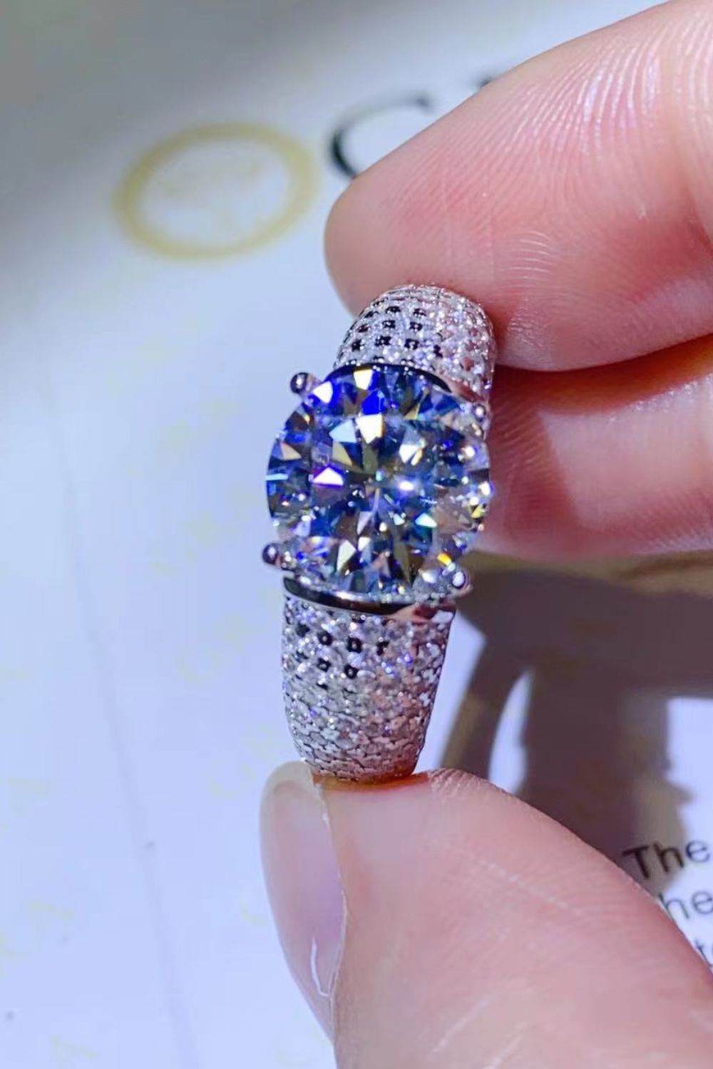 3 Carat Moissanite Side Stone Ring - Ultim8 Designs 4 U