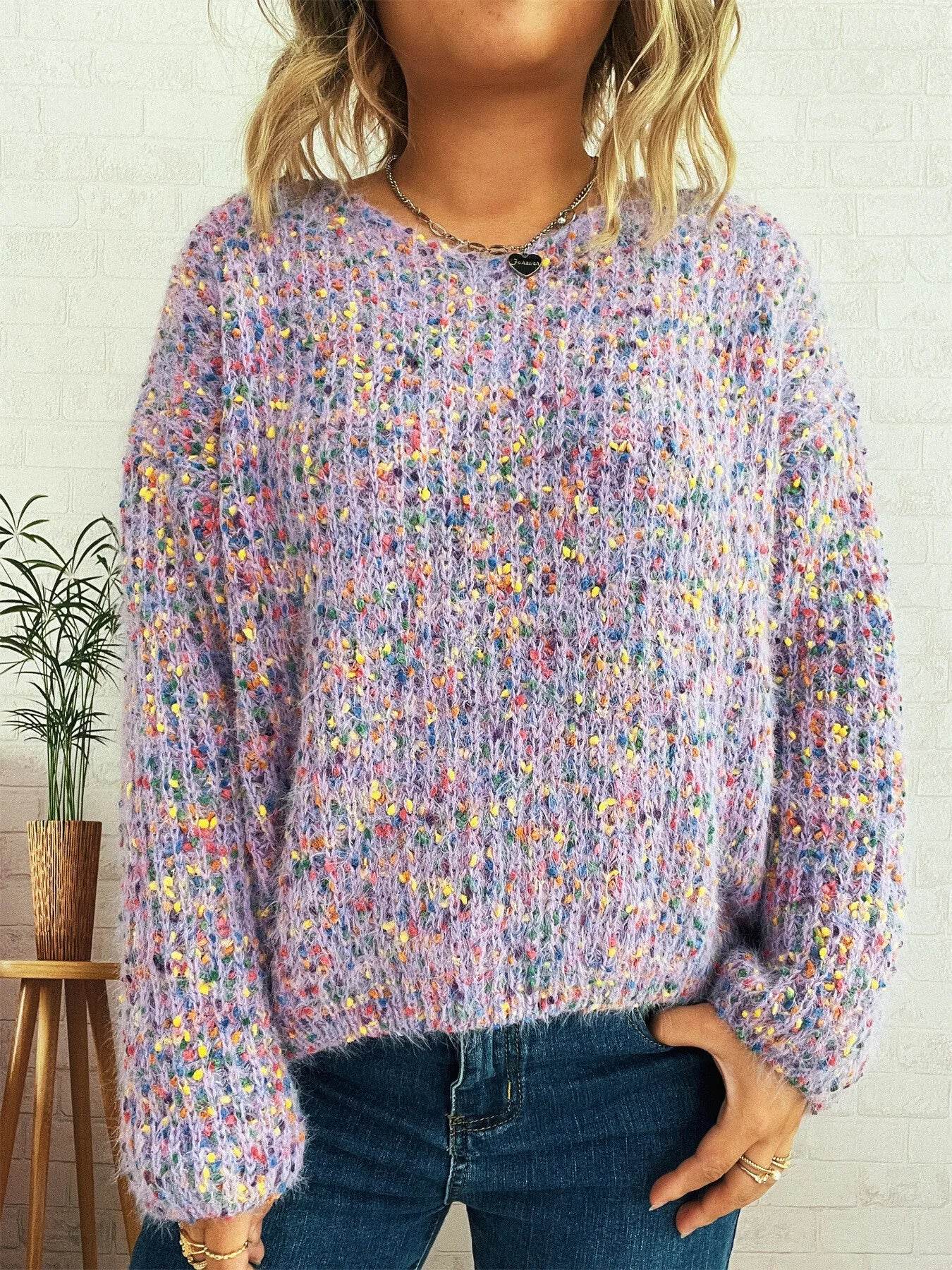Colorful Long Sleeve Sweater - Ultim8 Designs 4 U