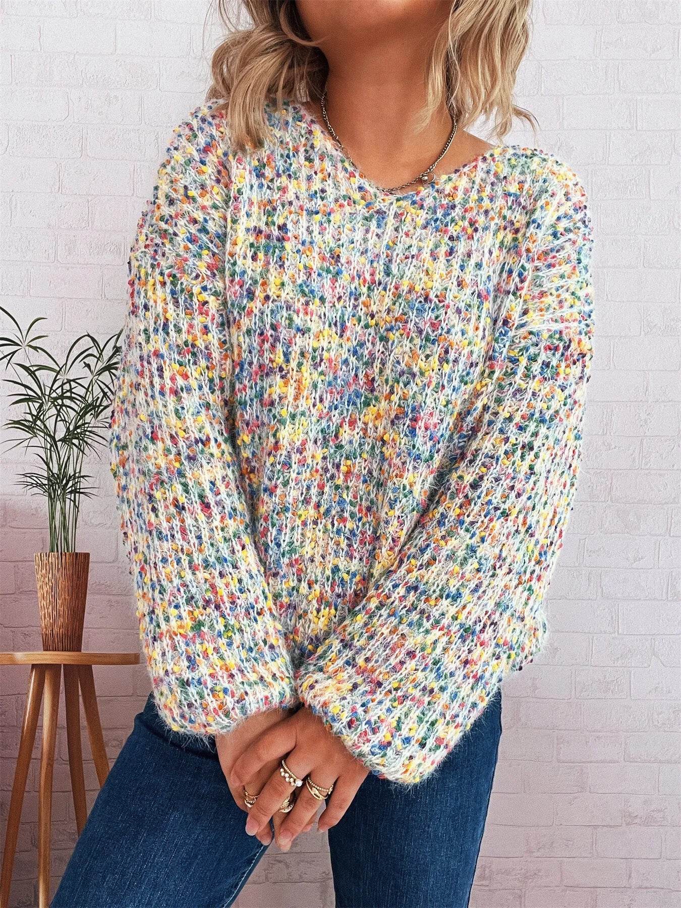 Colorful Long Sleeve Sweater - Ultim8 Designs 4 U